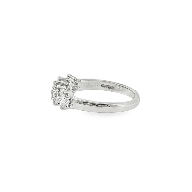 Round Brilliant Cut 1.20ct Five Stone Diamond, Platinum Ring