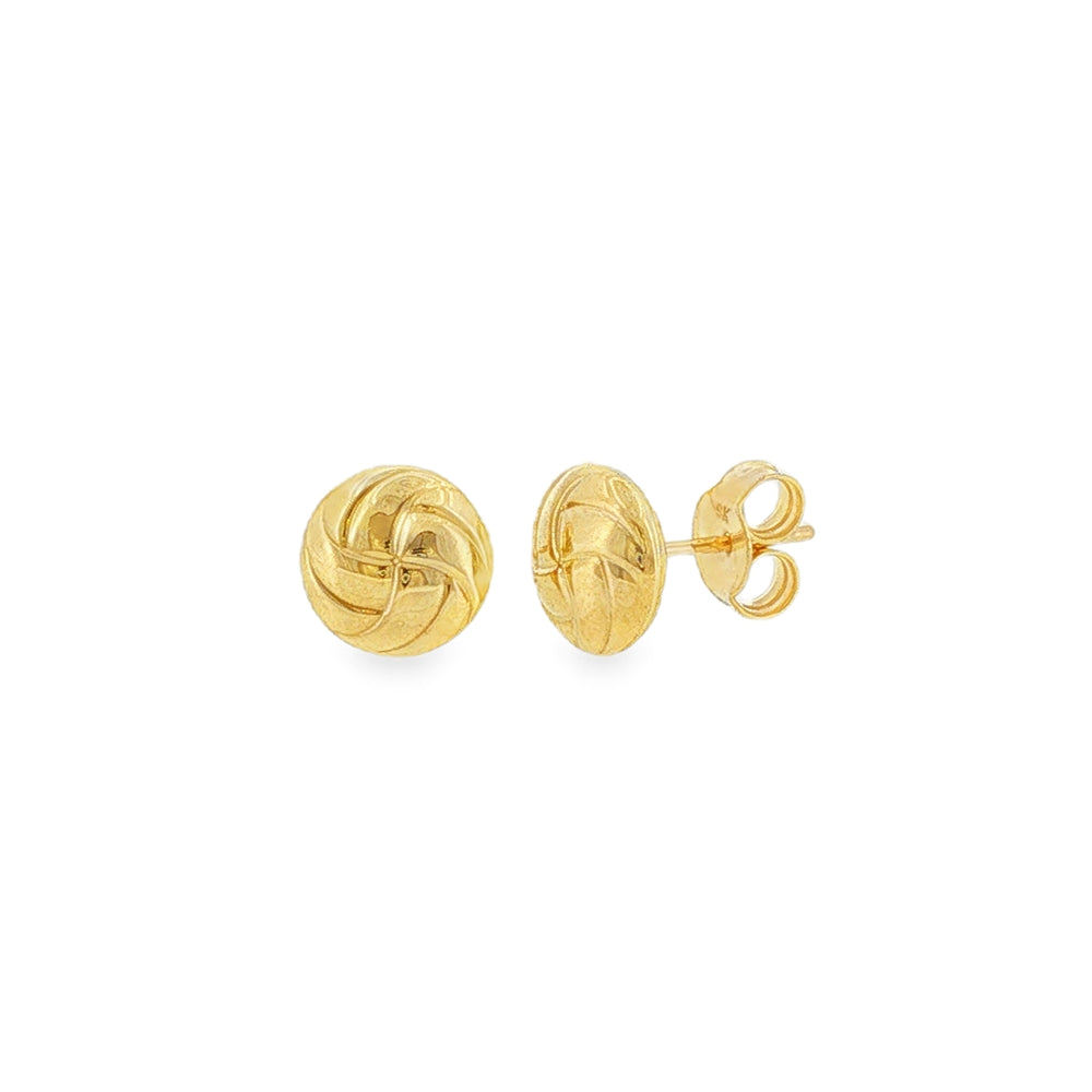 Swirl Dome 10mm, 9ct Yellow Gold Stud Earrings