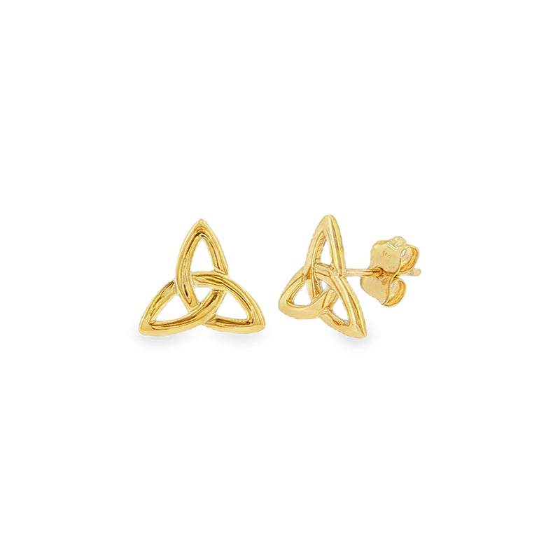 Celtic Trinity Knot, 9ct Yellow Gold Stud Earrings