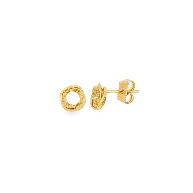 Intertwined Knot 5mm, 9ct Yellow Gold Stud Earrings