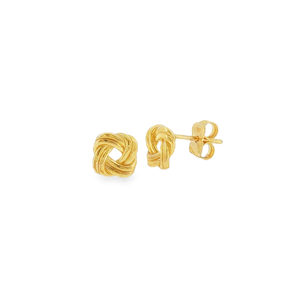 Intertwined Knot 7mm, 9ct Yellow Gold Stud Earrings