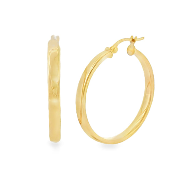 Round 27mm, 9ct Yellow Gold Hoop Earrings