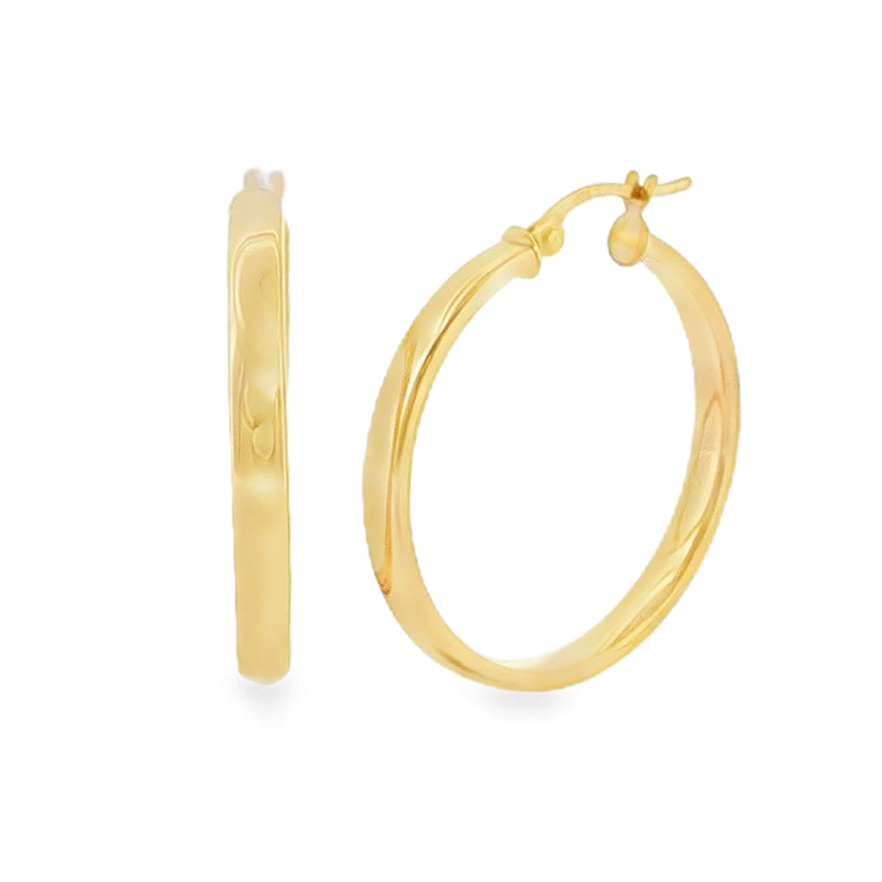 Round 27mm, 9ct Yellow Gold Hoop Earrings