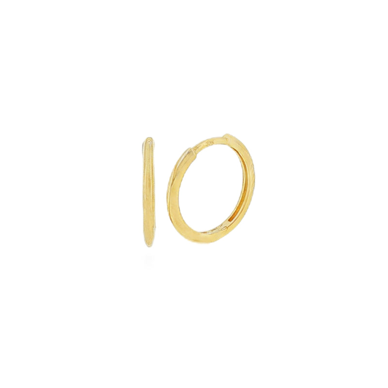 Round 9mm, 9ct Yellow Gold Hoop Earrings