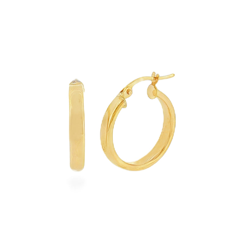 Round 18mm, 9ct Yellow Gold Hoop Earrings