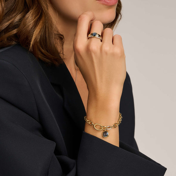 Ti Sento Blue Cushion Chain Bracelet