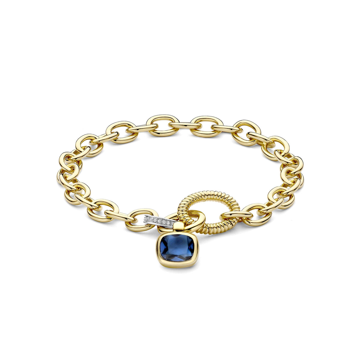 Ti Sento Blue Cushion Chain Bracelet