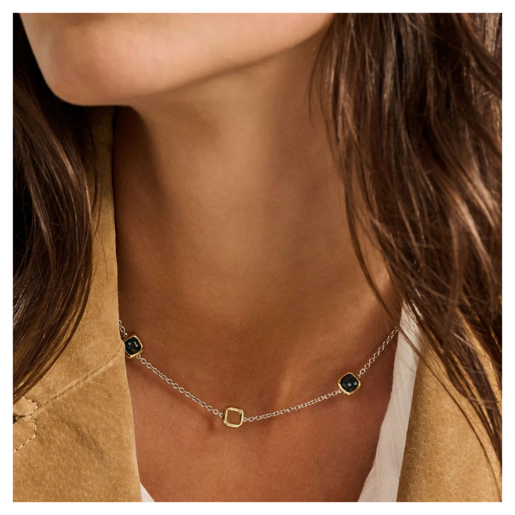 Ti Sento Blue Cushion Charm Necklace
