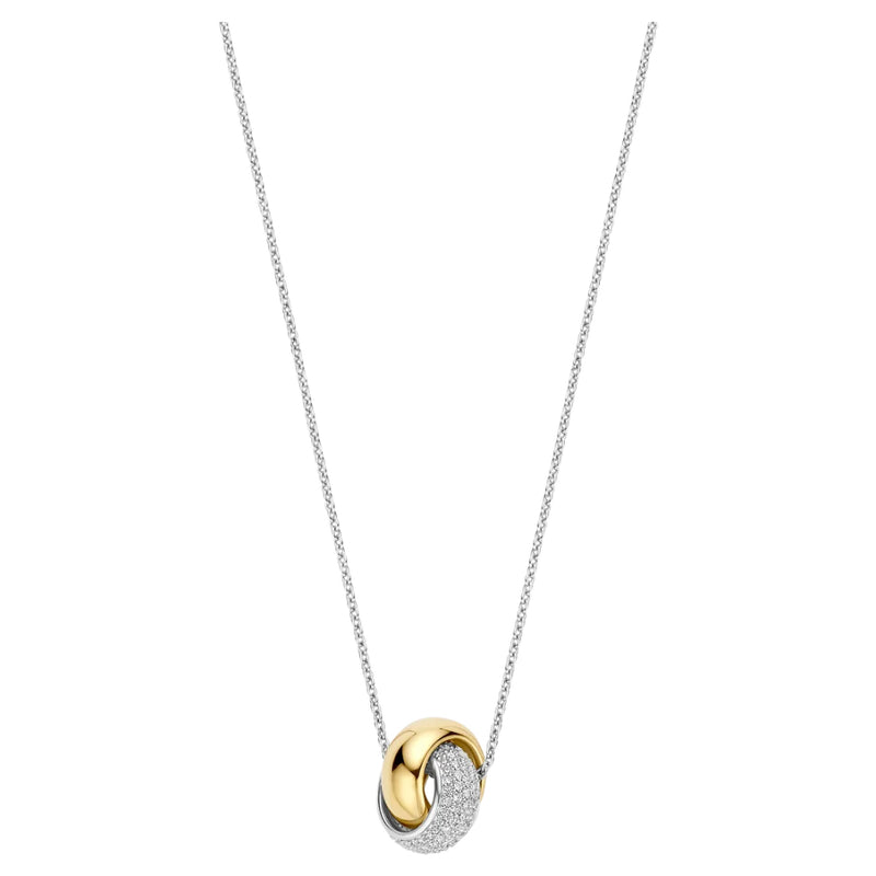 Ti Sento Bold Zirconia Crossover Necklace