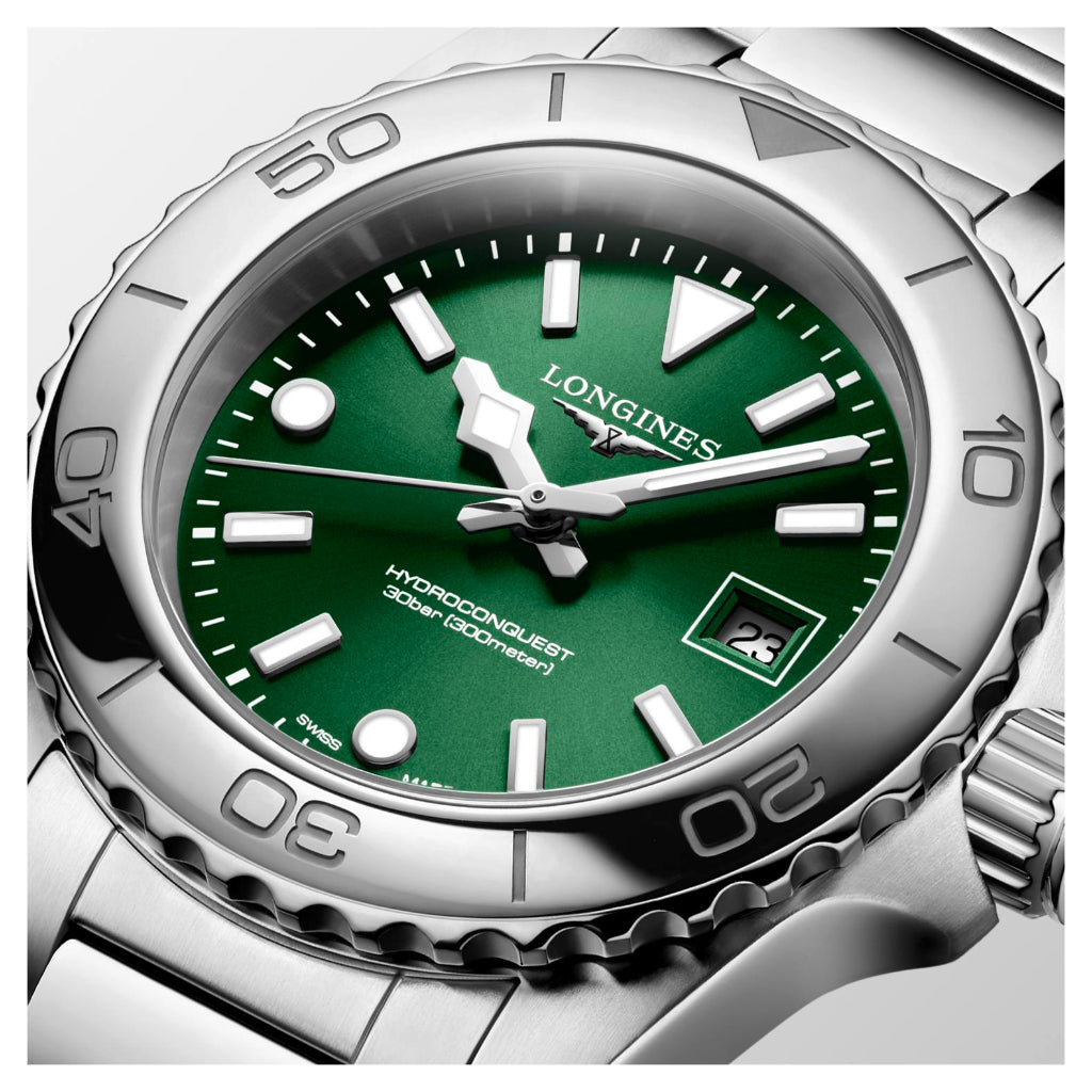 Longines HydroConquest Quartz Green 30mm Watch L3.369.4.09.6