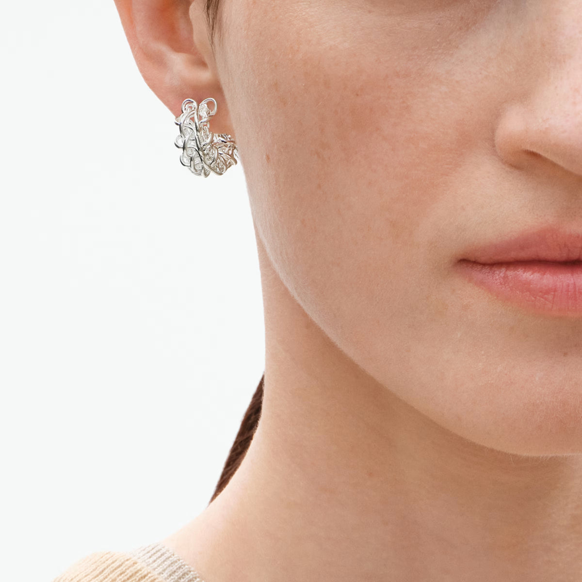 Georg Jensen Weft Ear Hoops, Sterling Silver