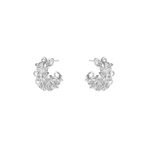 Georg Jensen Weft Ear Hoops, Sterling Silver