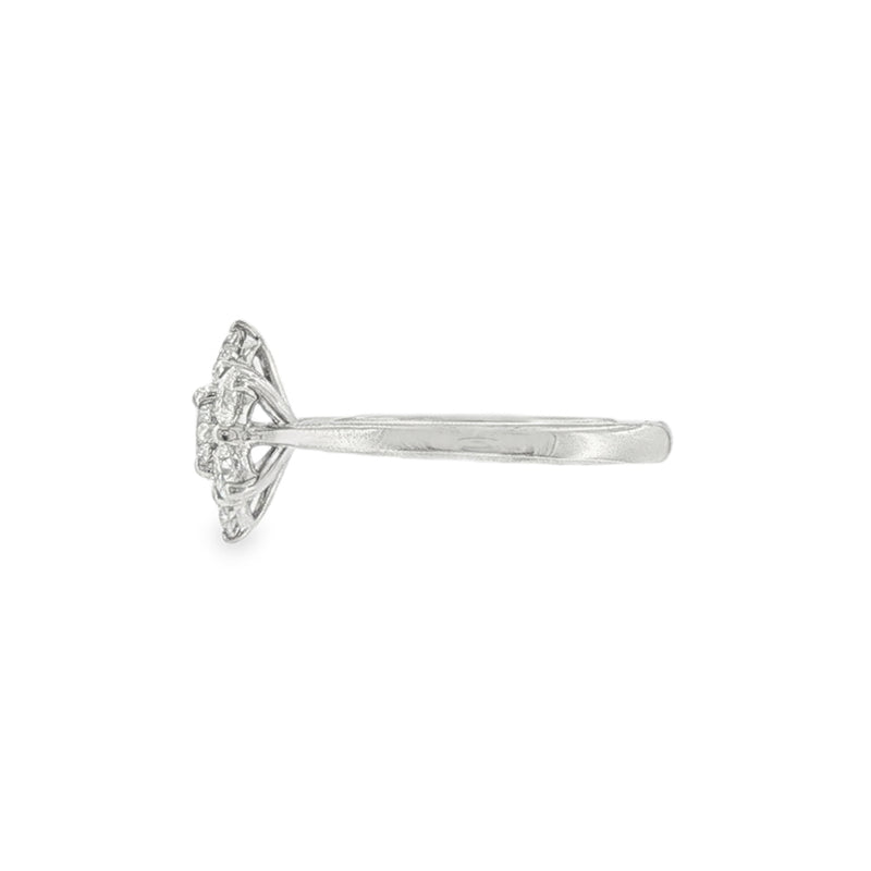 Diamond Round Brilliant Cut 1.04ct, Platinum Flower Cluster Ring