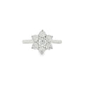 Diamond Round Brilliant Cut 1.04ct, Platinum Flower Cluster Ring