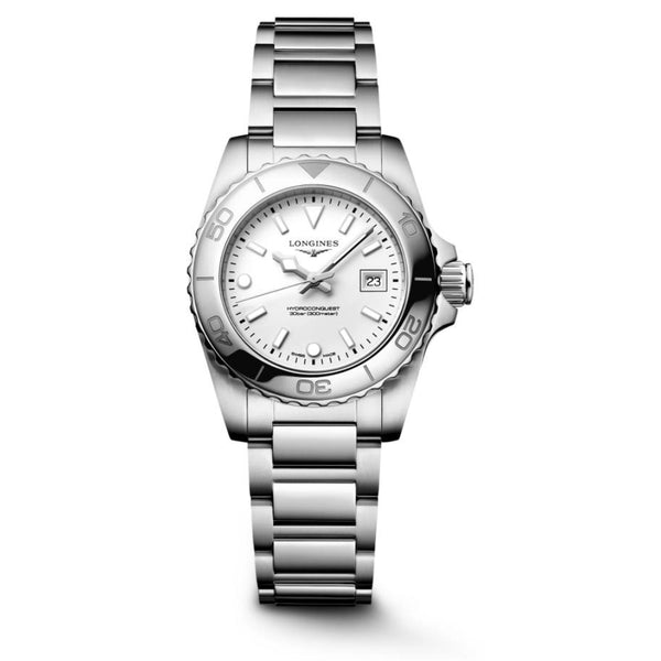 Longines HydroConquest Quartz White 30mm Watch L3.369.4.12.6