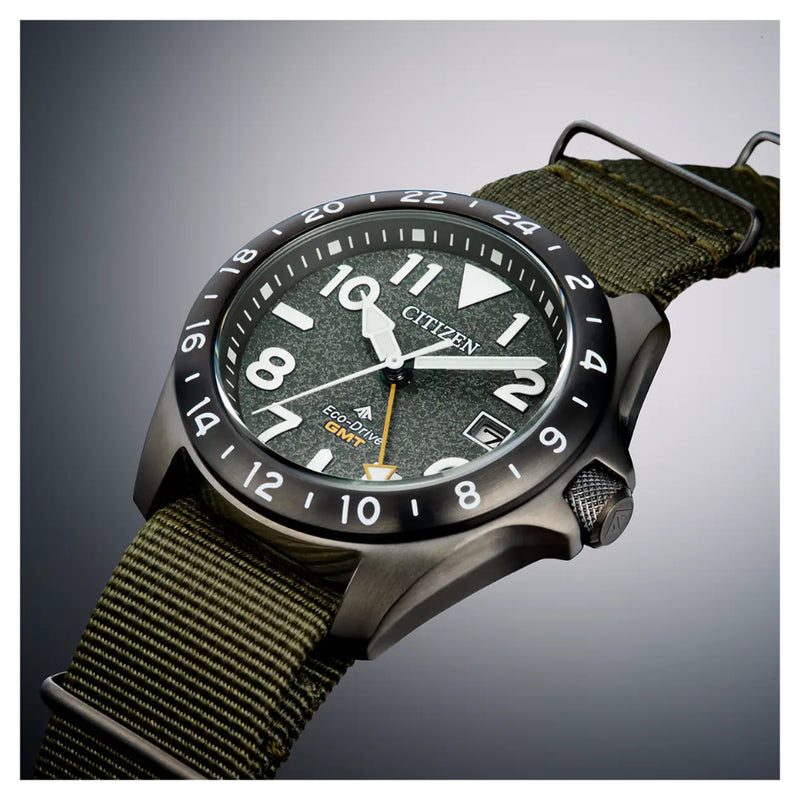 Citizen Promaster Land GMT, 39mm Green Dial Watch BJ7155-05X