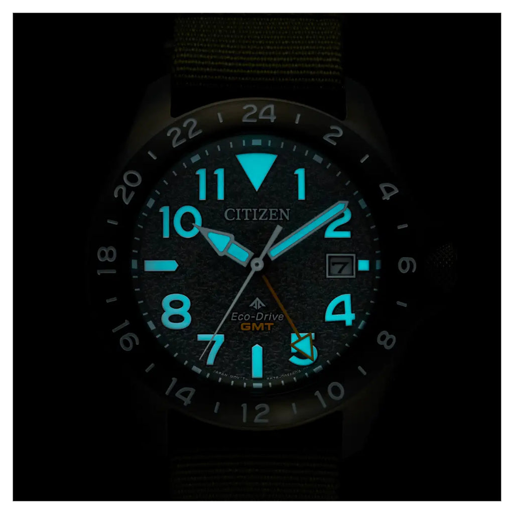 Citizen Promaster Land GMT, 39mm Green Dial Watch BJ7155-05X