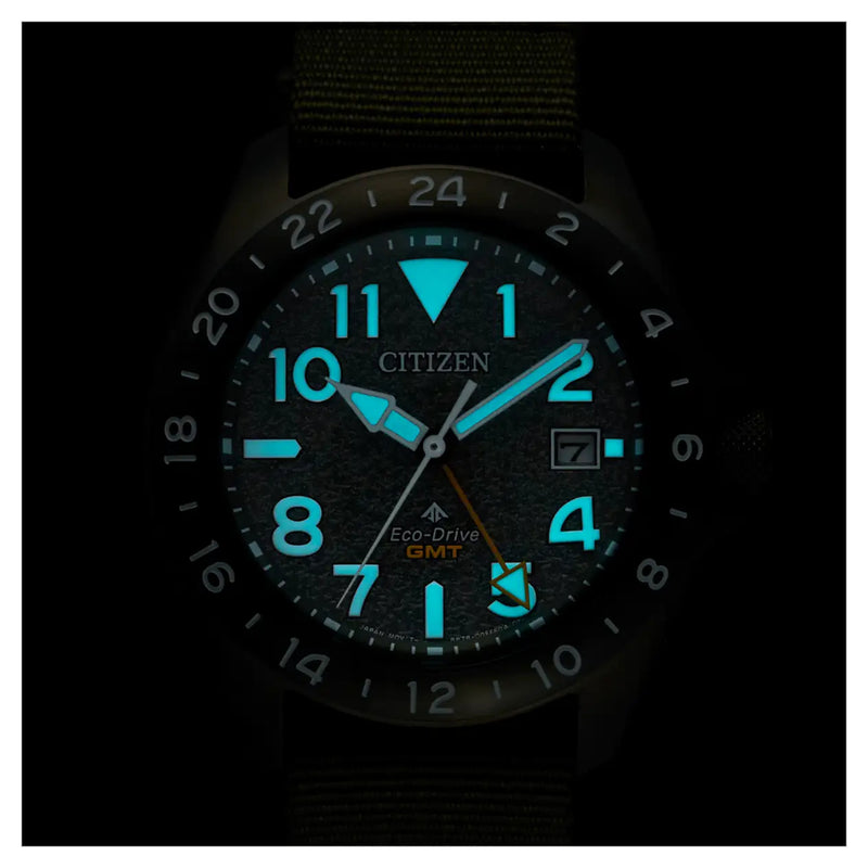Citizen Promaster Land GMT, 39mm Green Dial Watch BJ7155-05X