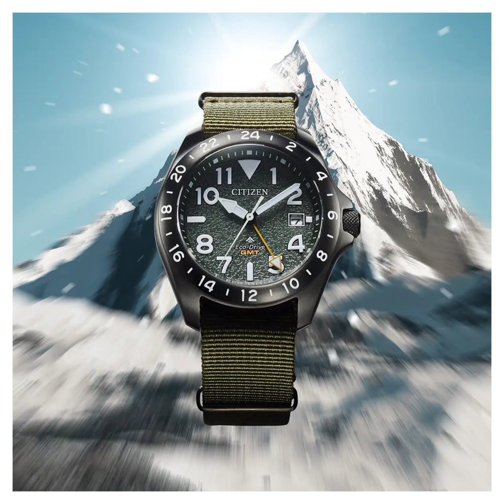 Citizen Promaster Land GMT, 39mm Green Dial Watch BJ7155-05X