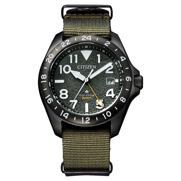 Citizen Promaster Land GMT, 39mm Green Dial Watch BJ7155-05X