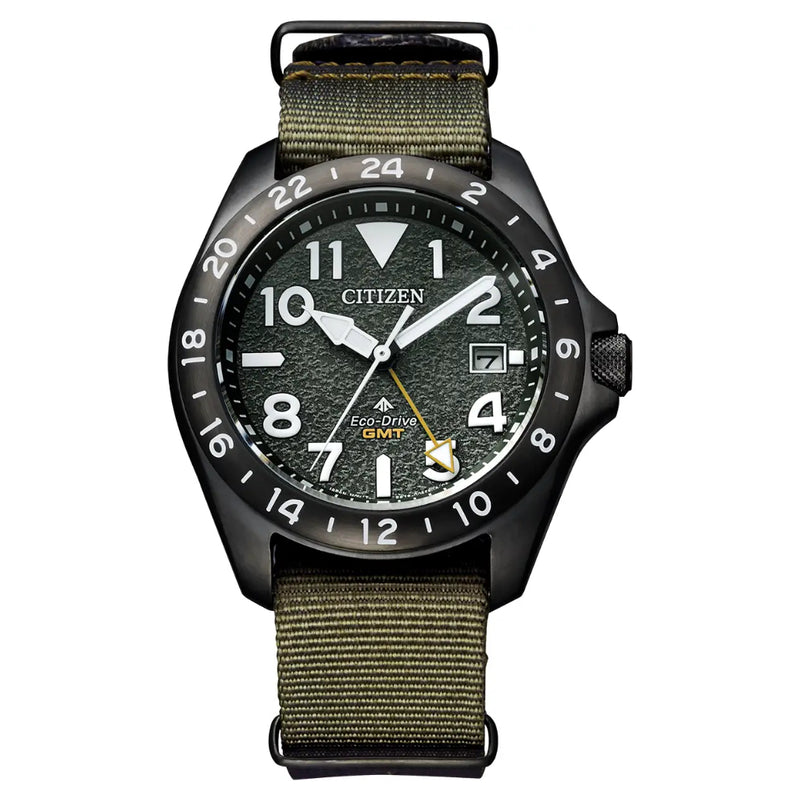 Citizen Promaster Land GMT, 39mm Green Dial Watch BJ7155-05X
