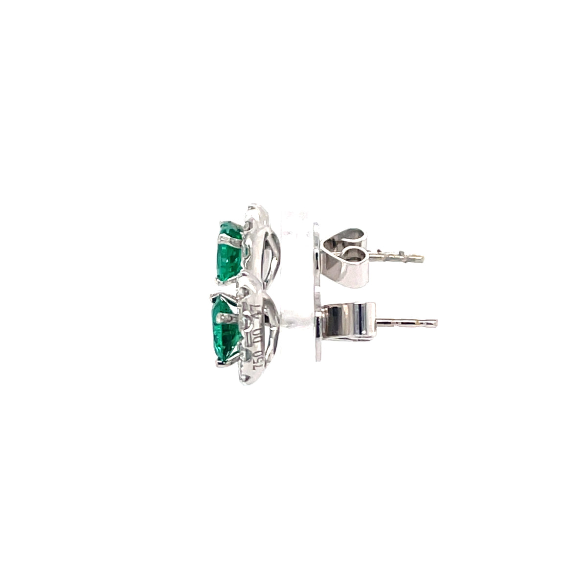Emerald & Diamond Cluster Earrings