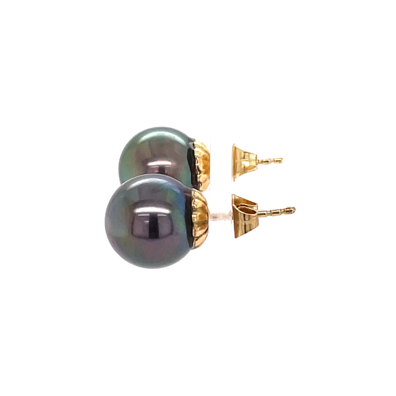 Dark Pearl 11mm 9ct Earrings