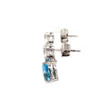 Aquamarine & Diamond Drop 18ct Earrings