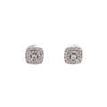 Square Shaped Diamond Cluster 18ct Earrings
