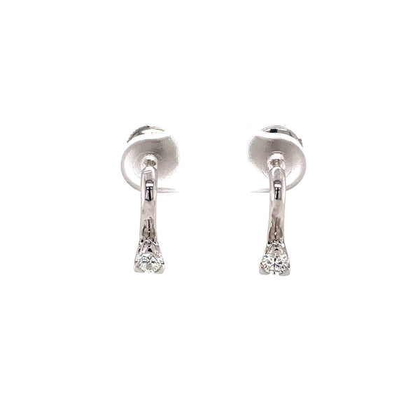 Drop Diamond Platinum Earrings