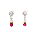 Ruby & Diamond Drop 18ct Earrings