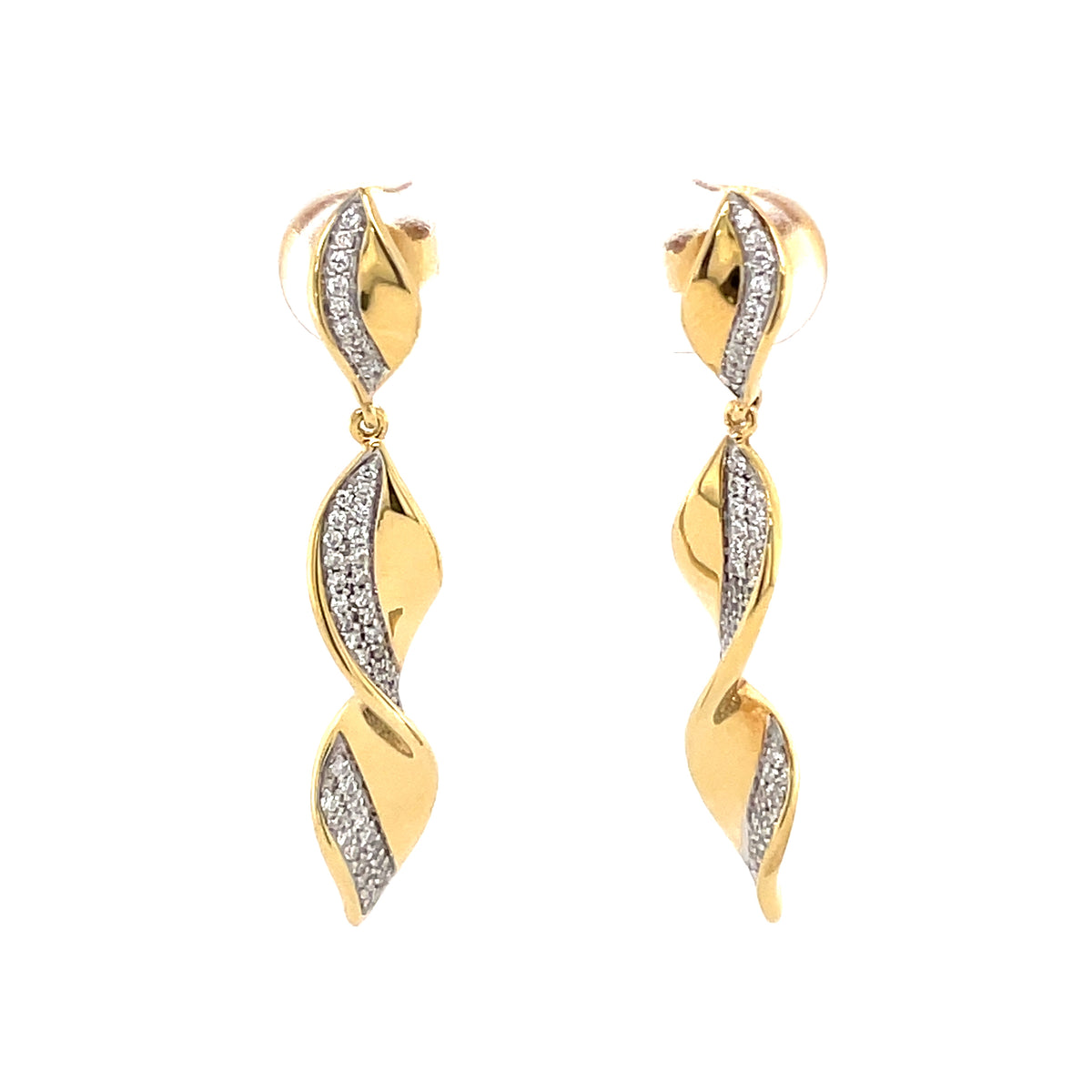 Drop Diamond Set 18ct Earrings