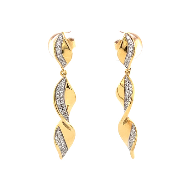 Drop Diamond Set 18ct Earrings