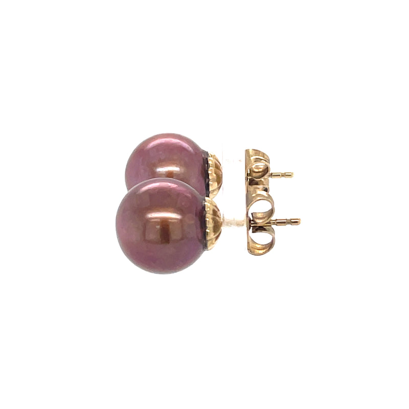 Brown Cultured Pearl 9ct Earrings
