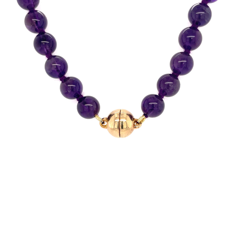 Amethyst Beads with Magnetic Clasp