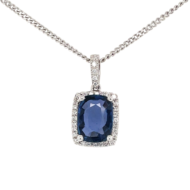Sapphire & Diamond 18ct Pendant