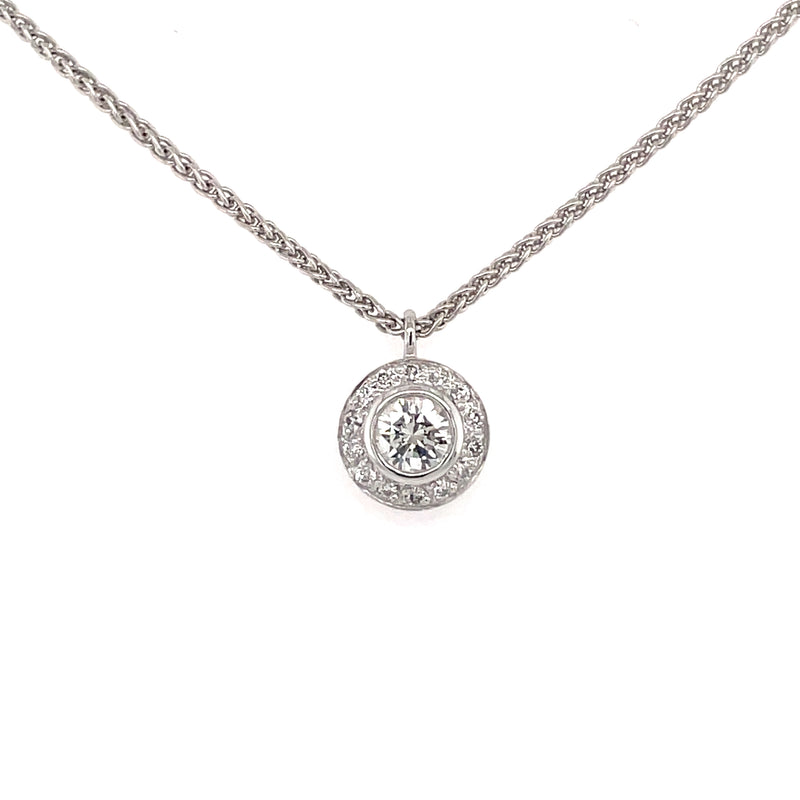 Rub Over Diamond 18ct Pendant