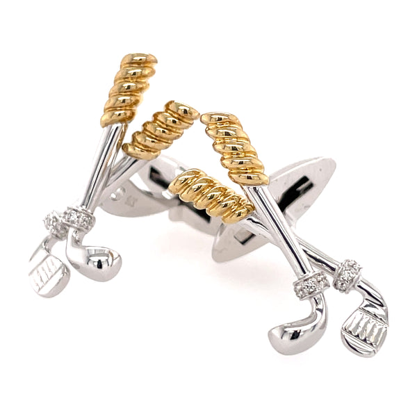 Gold Club Diamond 9ct Cufflinks