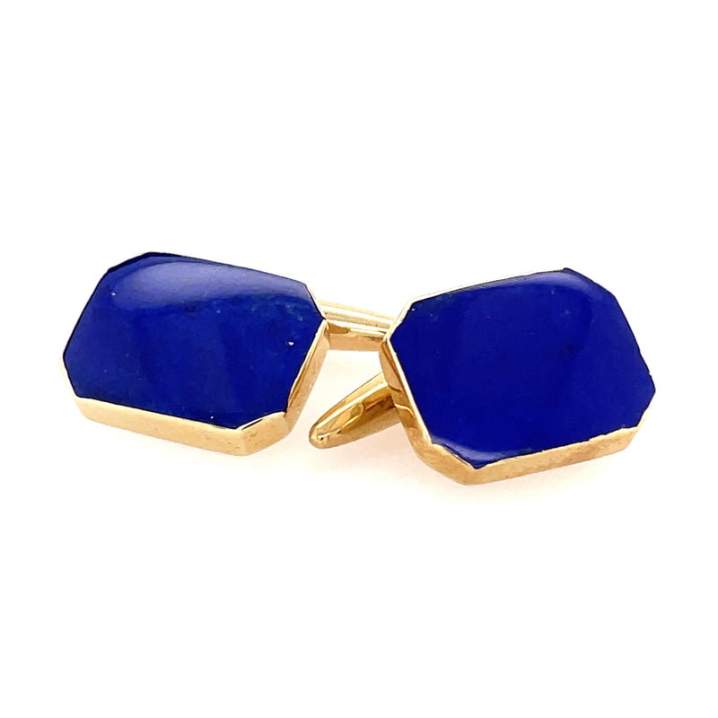 Lapis Rectangle 9ct Cufflinks
