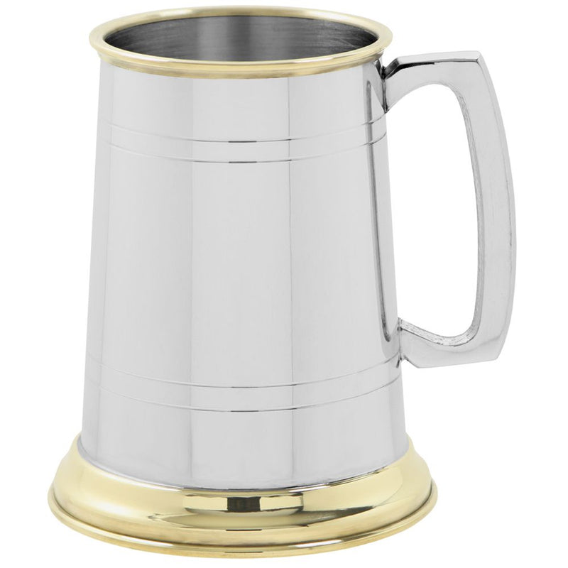 1 Pint Pewter and Brass Tankard