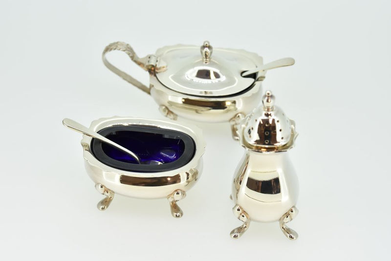 Silver 3 Piece Condiment Set
