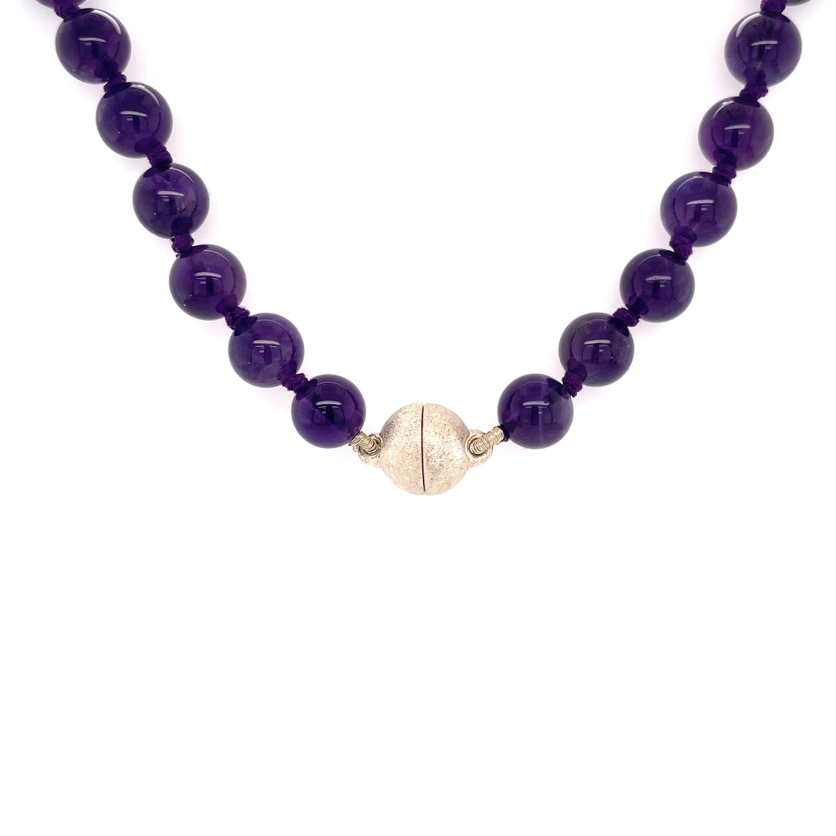 Amethyst Beads with Silver Clasp