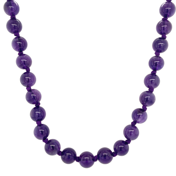 Amethyst Beads with Silver Clasp