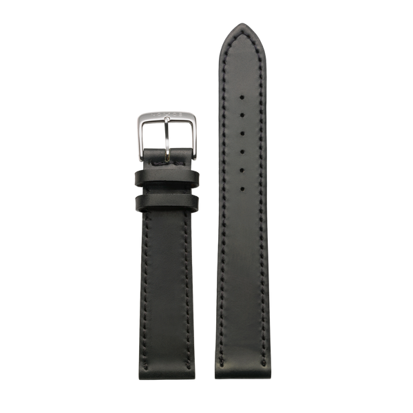 18mm Small Horween Genuine Shell Cordovan, black, with quick-change spring bars