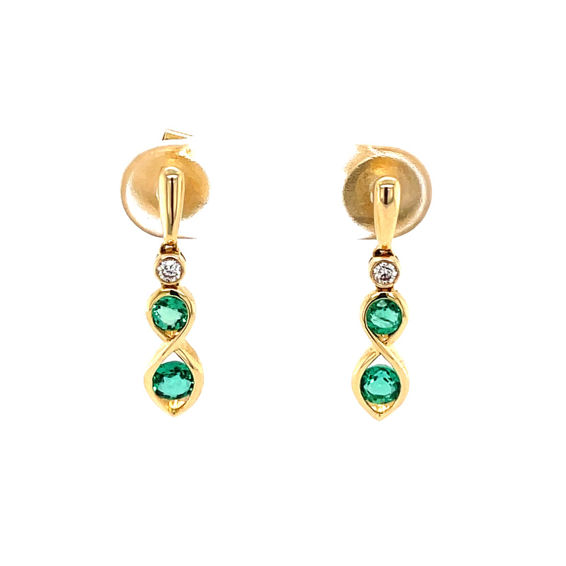 Emerald & Diamond Drop Earrings