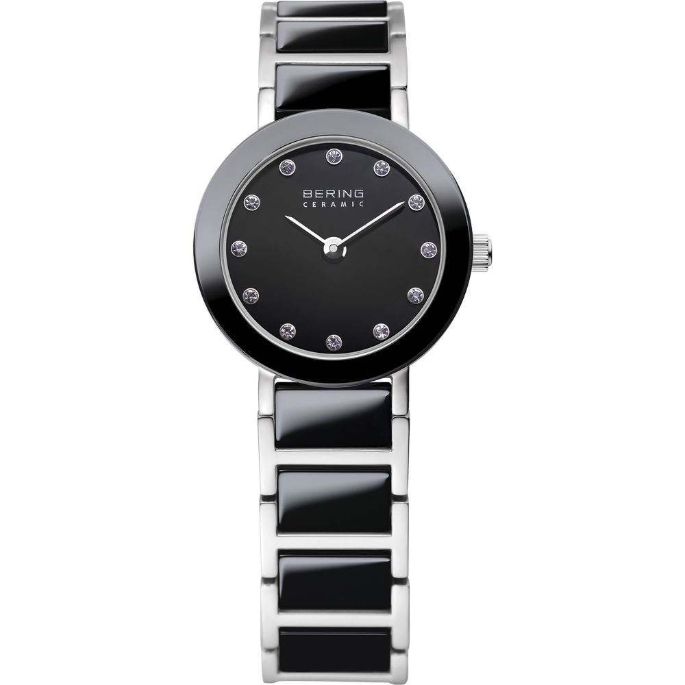 Bering Ceramic Black & Steel Ladies 22mm