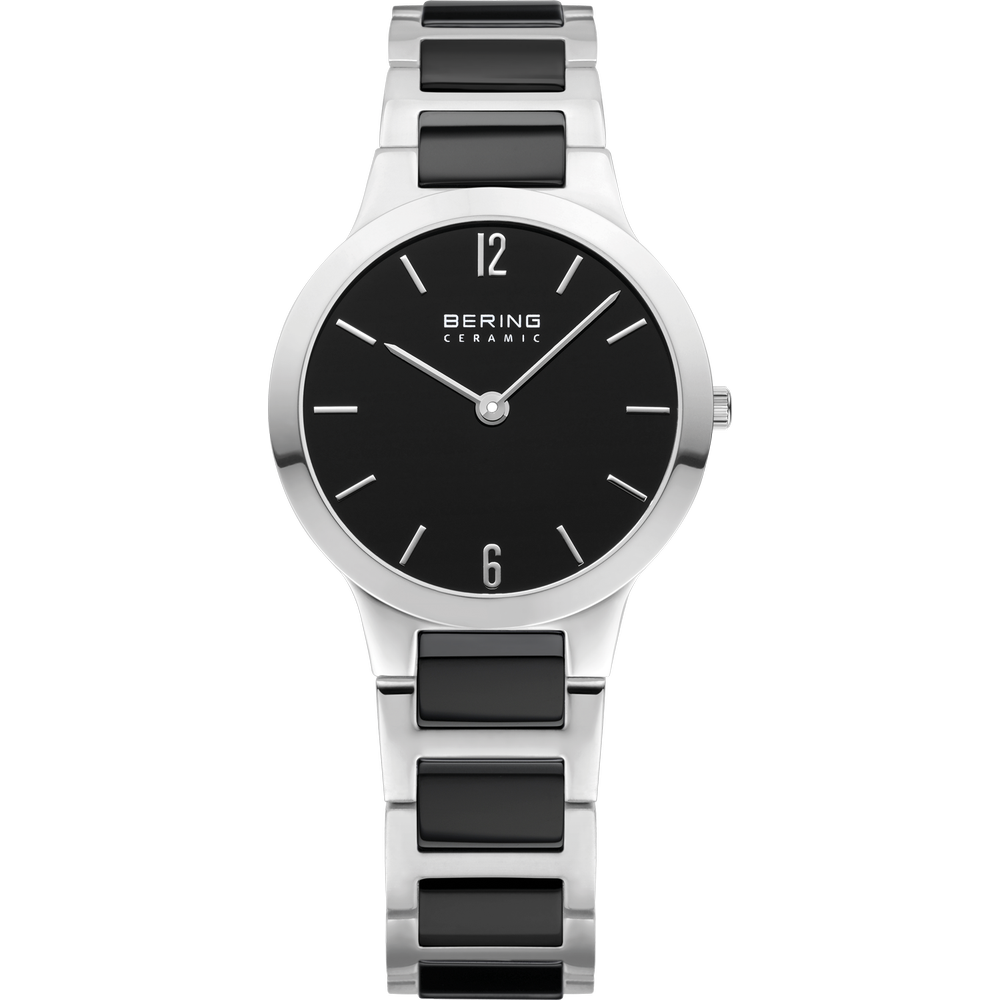 Bering Ceramic Black & Steel Ladies 29mm