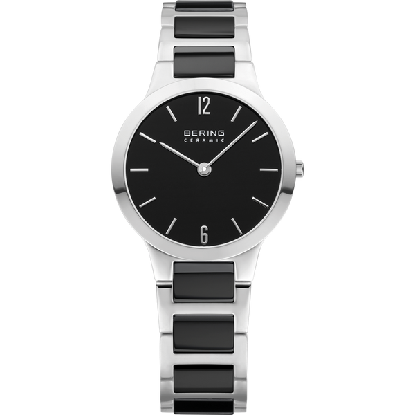 Bering Ceramic Black & Steel Ladies 29mm