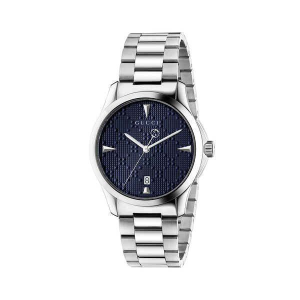 GUCCI G-Timeless 38mm Blue Diamante Dial Bracelet Watch
