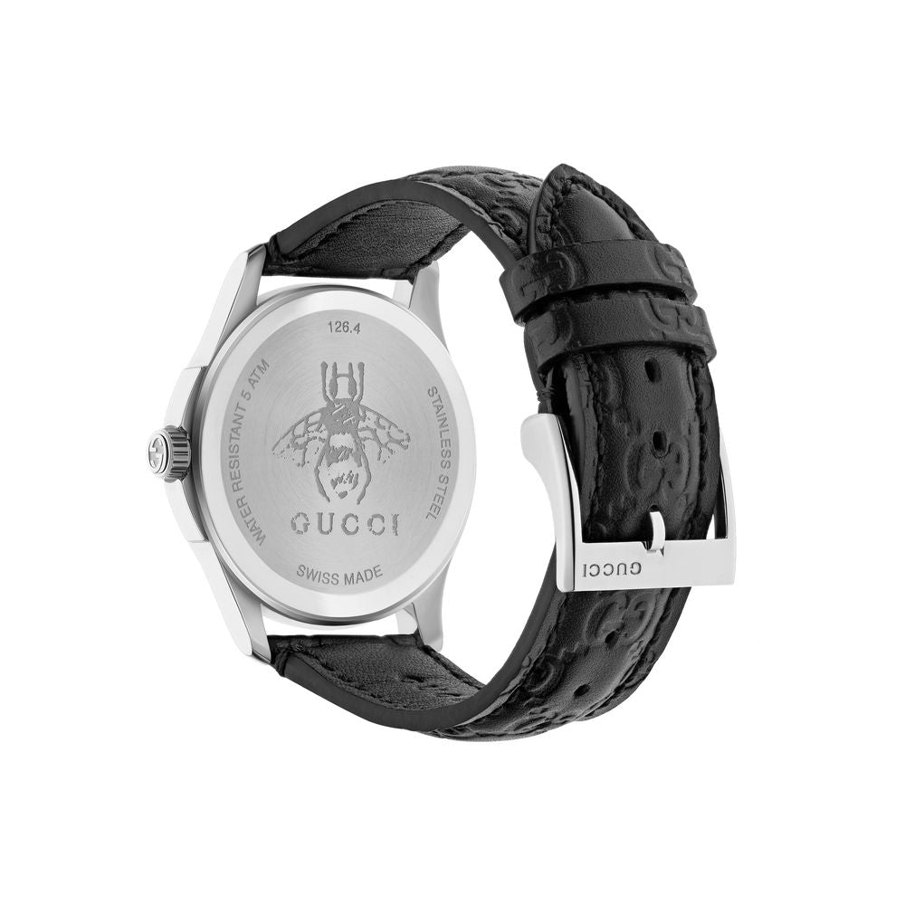GUCCI G-Timeless Black Leather Watch 38mm